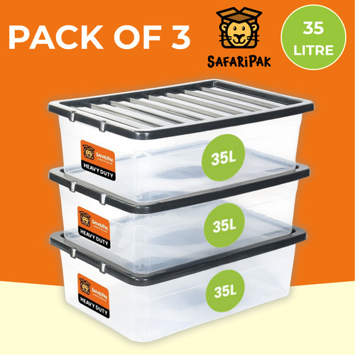 Clear plastic 35l underbed - clear,