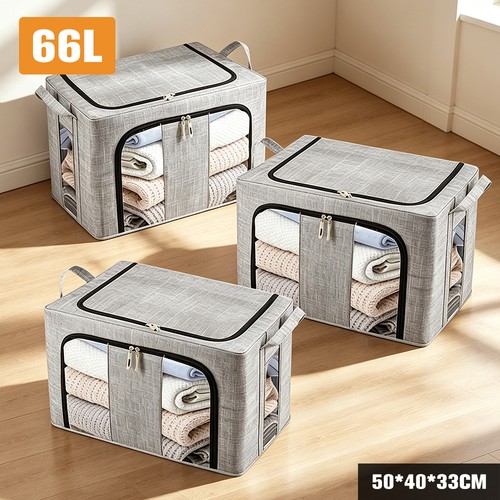 Grey fabric storage box - grey,